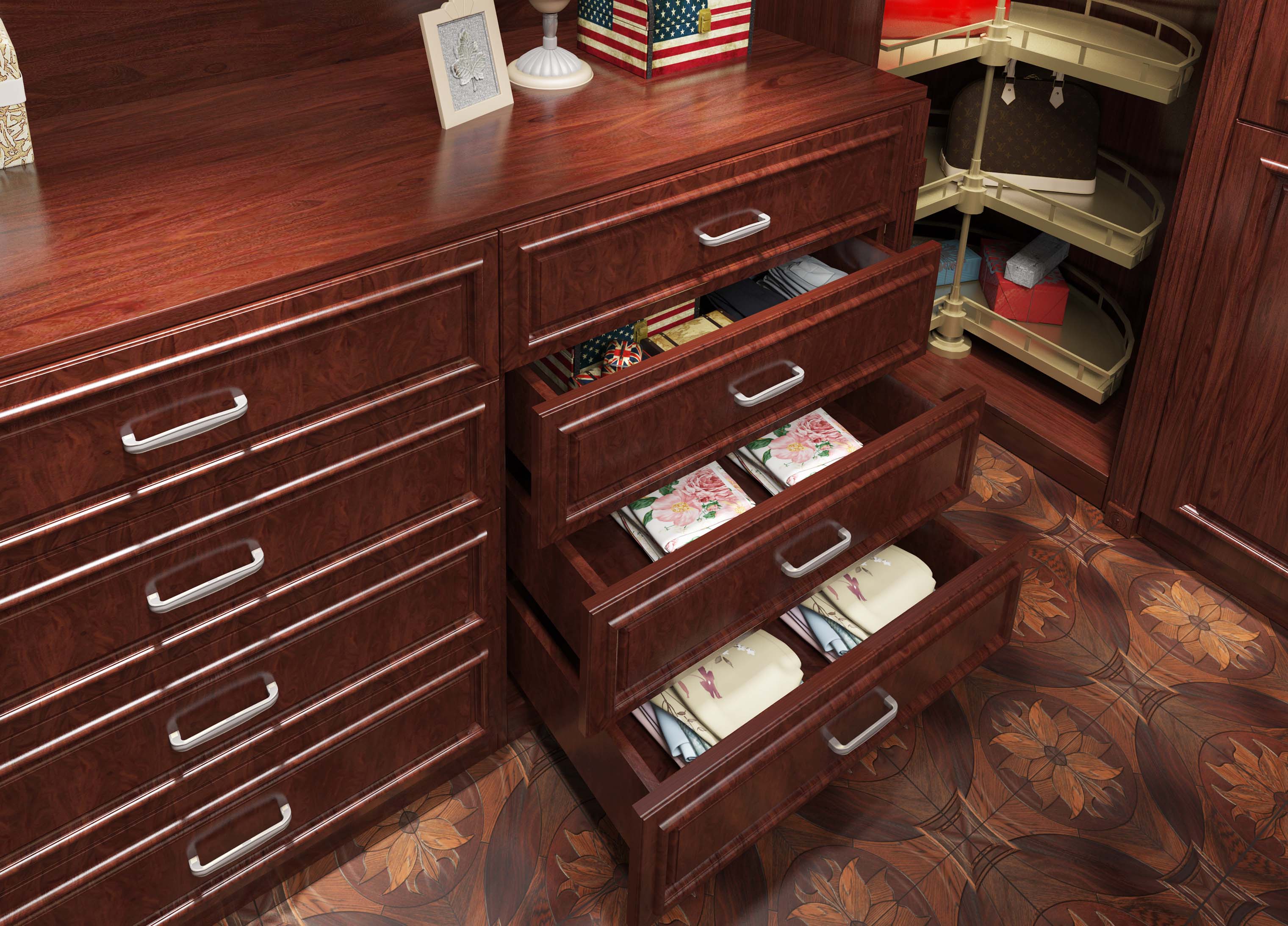 wardrobe solid wood cabinet luxury style