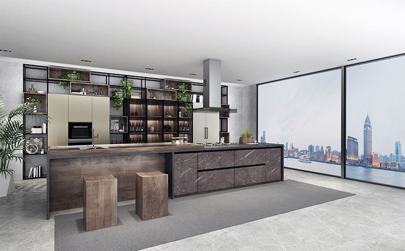 melamine industry style kitchen cabinet