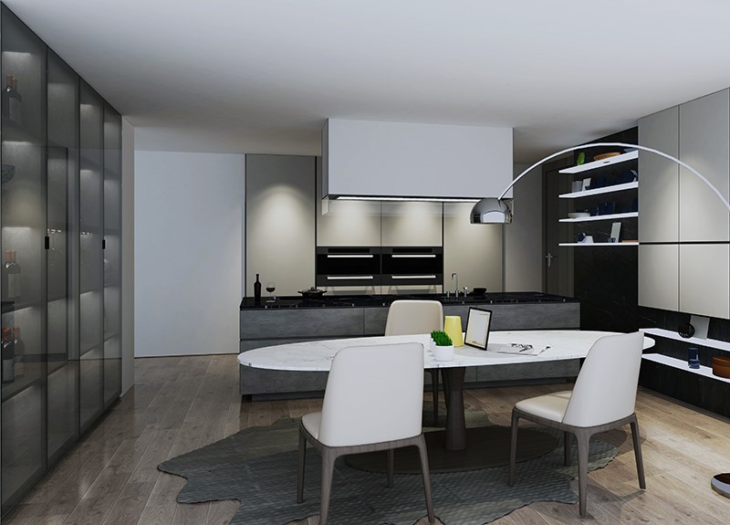 white black grey kitchen cabinet