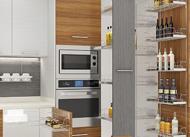 modern slab style kitchen cabinet
