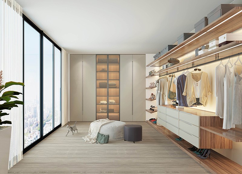 high gloss hign end bedroom closet