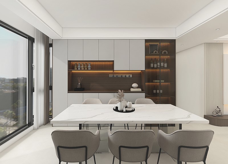 grey PET dining room cabinet
