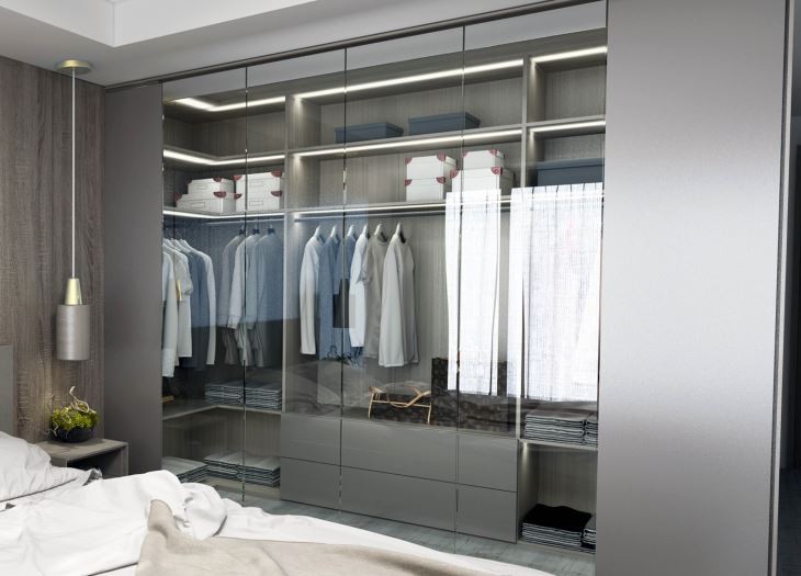 Glass Door Bedroom Closet
