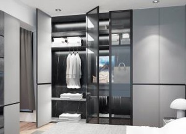Modern Gray Simple Wardrobe Cabinet