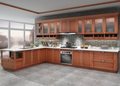 Assembled All Wood Kitchen Cabinets
