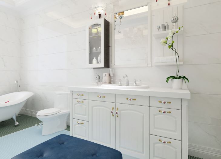 Customized White Bathroom Cabinet