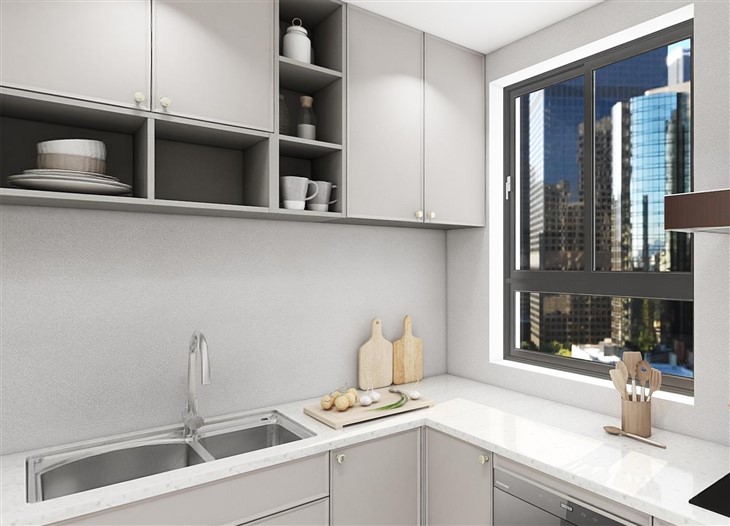 Beige Thermofoil Kitchen Cabinets