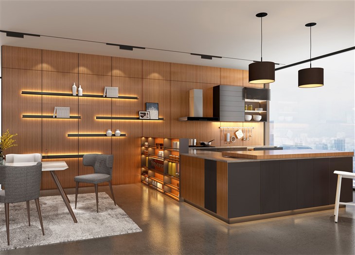 PVC U Shaped Kitchen Cabinet