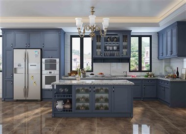 Blue Shaker Kitchen Cabinet