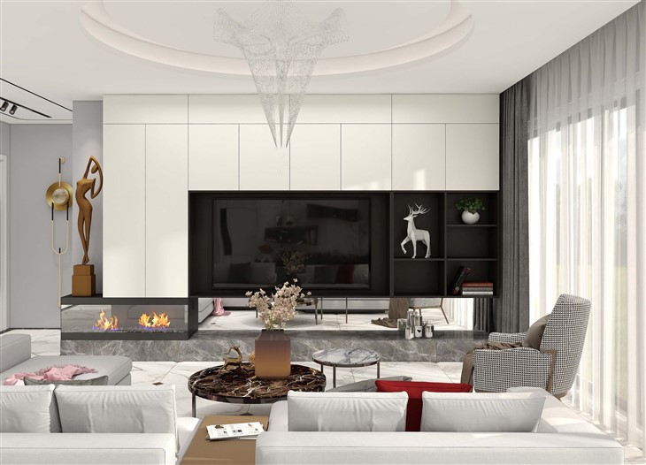 White Wall TV Cabinet