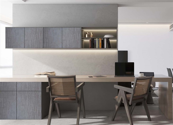 Grey Home Office Cabinets