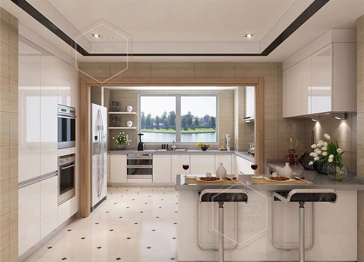 White Acrylic Kitchen Cabinet