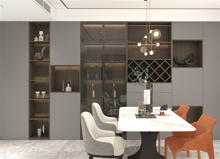 Grey Dining Room Cabinets