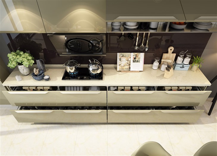 Handless Lacquer Kitchen Cabinets